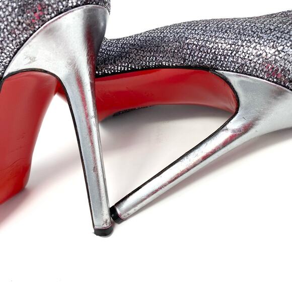 Christian Louboutin Filo 120 Glitter Specchio Pumps EU 38 / US 7 - Picture 11 of 13